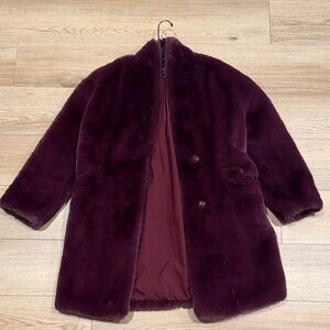 Abercrombie & Fitch Deep Burgundy Teddy Jacket